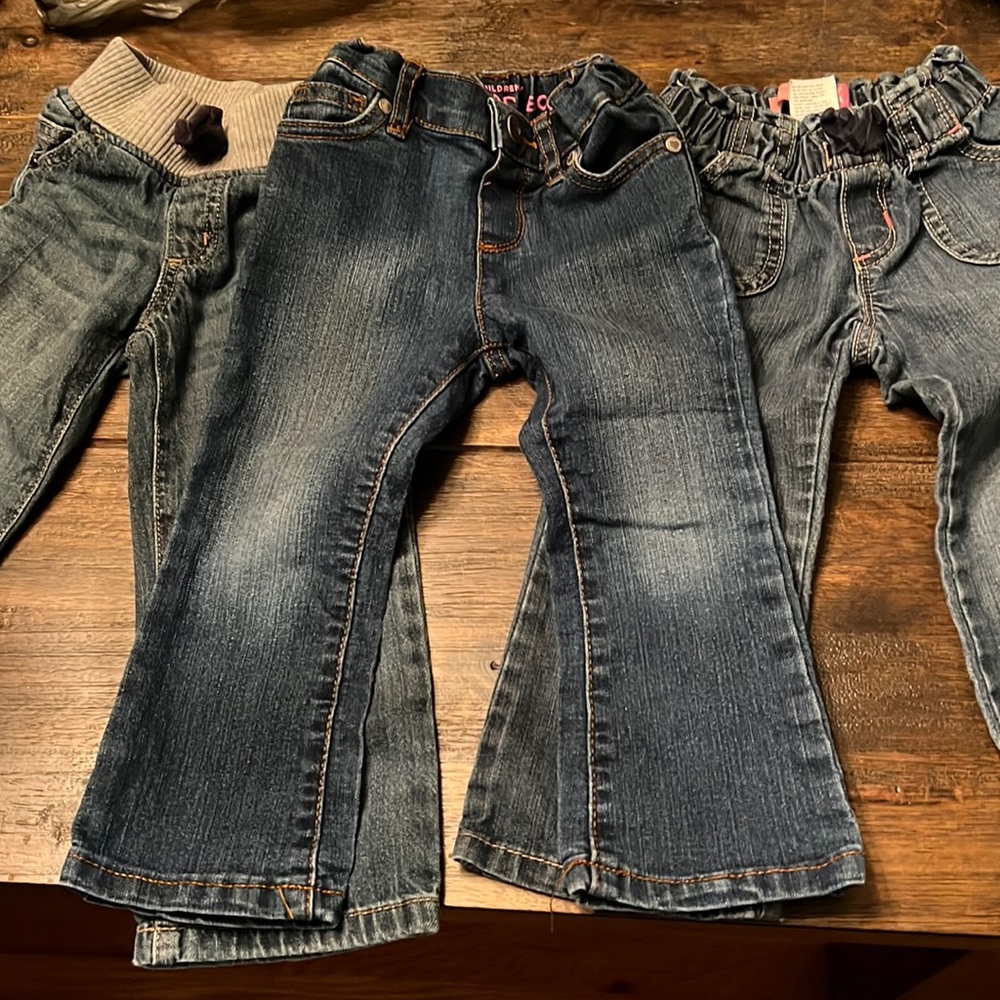 Bundle of 3 pairs of boot cut jeans, girls size 2